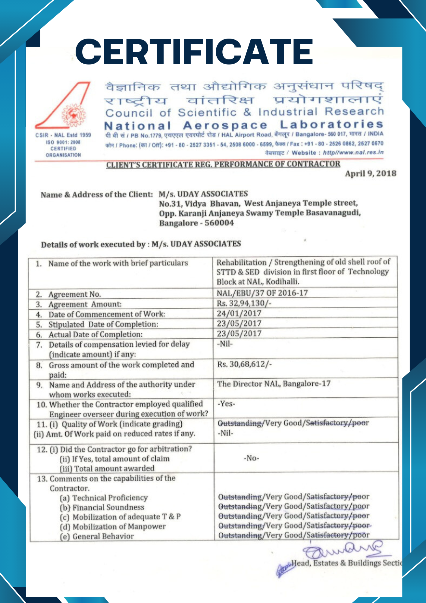 certificate
